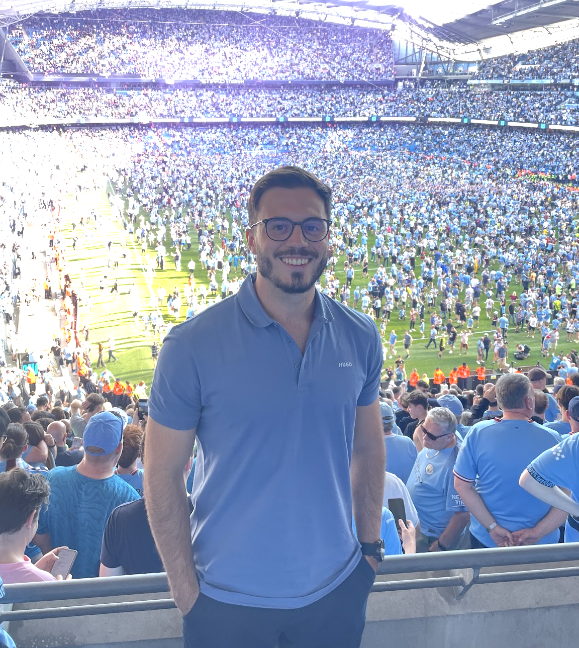 Gabriel Deieno at a Premier League stadium